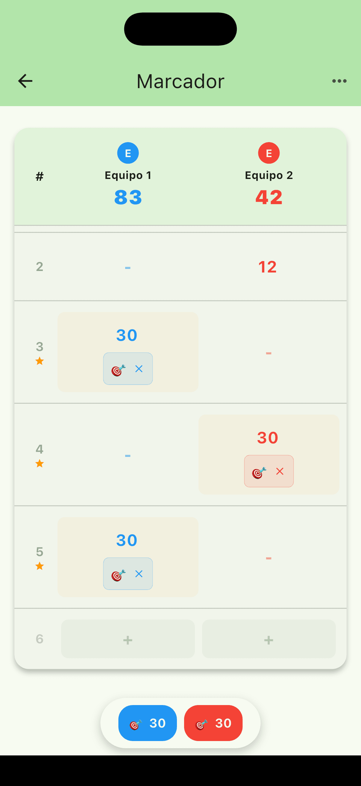 Captura de la app Anotar Dominó